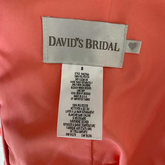 David’s Bridal Coral dress - Picture 3 of 3